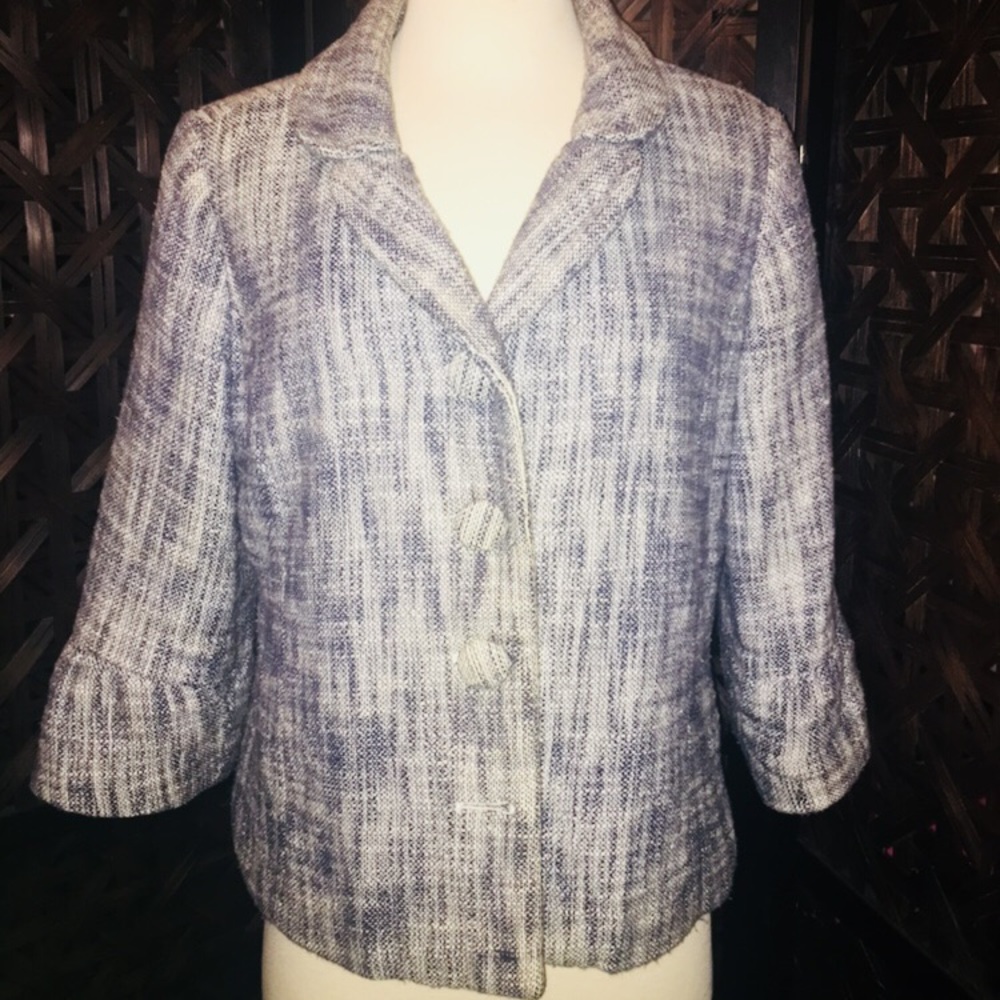 Blue and White Tweed Blazer